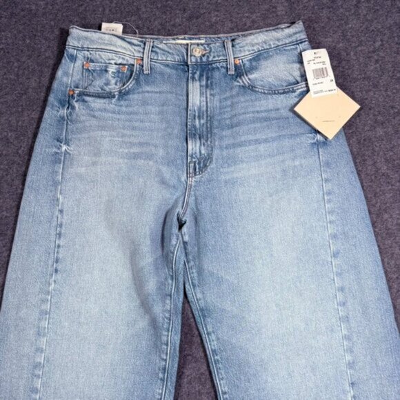 Mother Superior Denim Half Pipe Ankle Barrel Jeans Boho Wide Leg Sz 29 Light NWT - Picture 3 of 15
